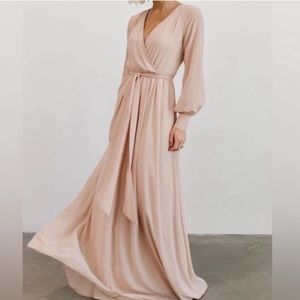 Baltic Born Lydia Long Sleeve Maxi Dress Size XL in Blush Champagne Pink